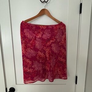 Express Pink Floral Pencil Skirt